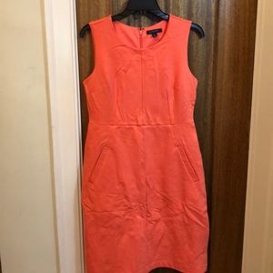 Coral fitted a-line dress